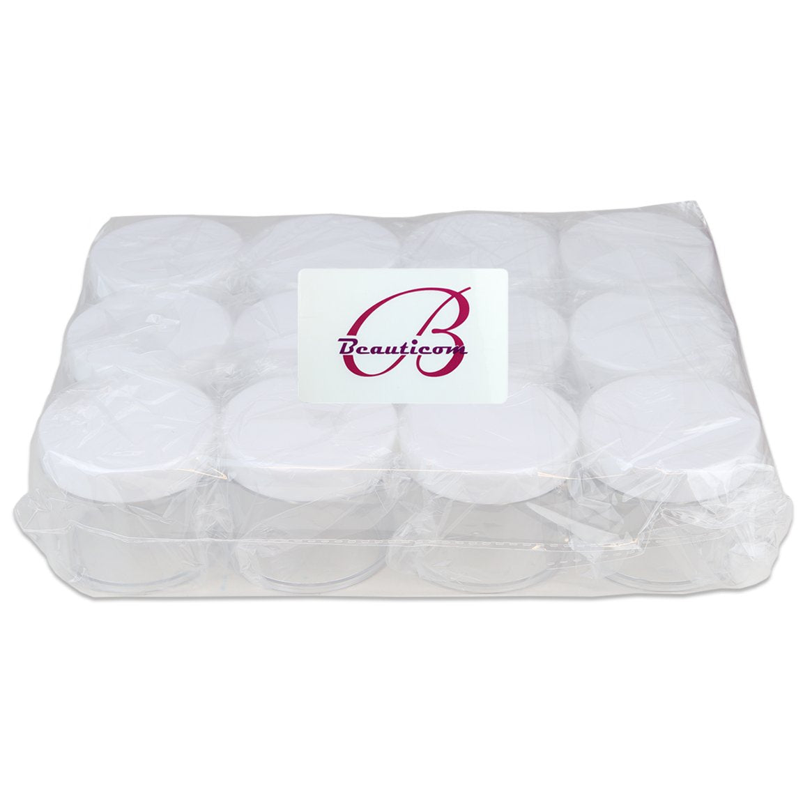 Beauticom 60 Grams60 Ml (2 Oz) Round Clear Leak Proof Plastic Container Jars With White Lids For Travel Storage Makeup Cosmetic